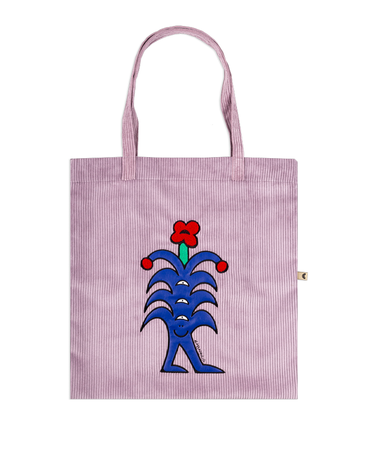 Flower Corduroy Tote Bag