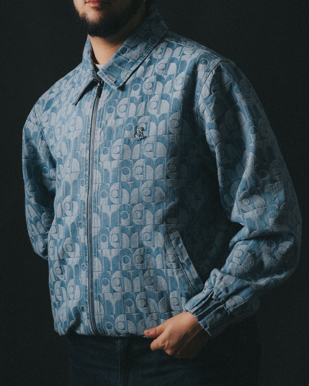 Dots Denim Jackard Jacket