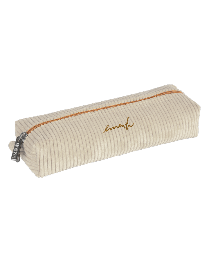 This pencil case is made from corduroy fabric and features an embroidered signature logo. It has ample space for pens, pencils, and other stationery essentials.&nbsp;