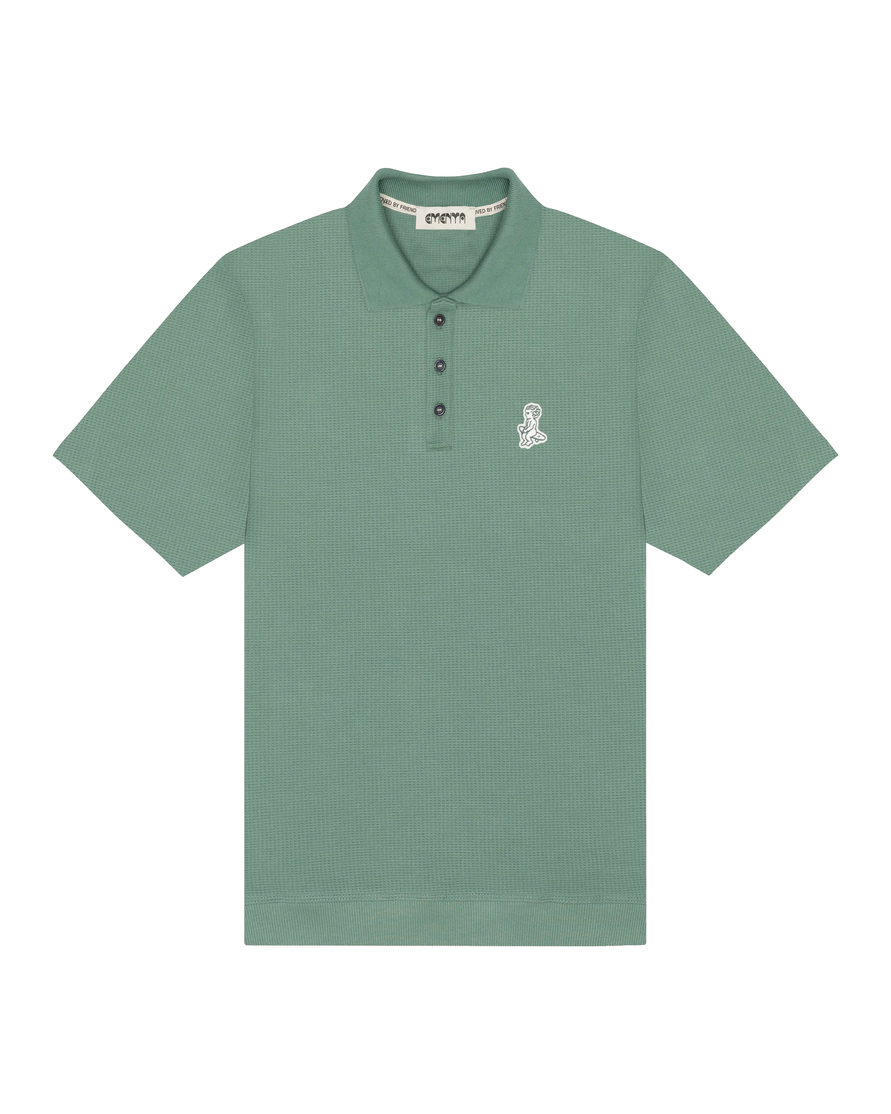 Ementa Polo Shirt
Waffle knit texture for enhanced breathability and structure
Embroidered Ikon logo on the chest
Button-up front with four tonal buttons
Ribbed collar and sleeves
100% cotton
Regular fit
Unisex
Made in Portugal