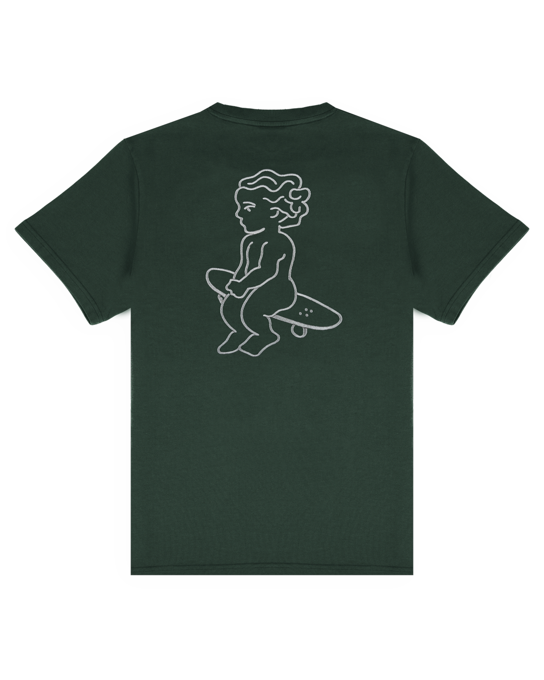 The Ikon Washed T-Shirt has a dark green-washed finish and features the Ikon stamp embroidery on both the front and back, crafted from 100% cotton for lasting comfort and durability.