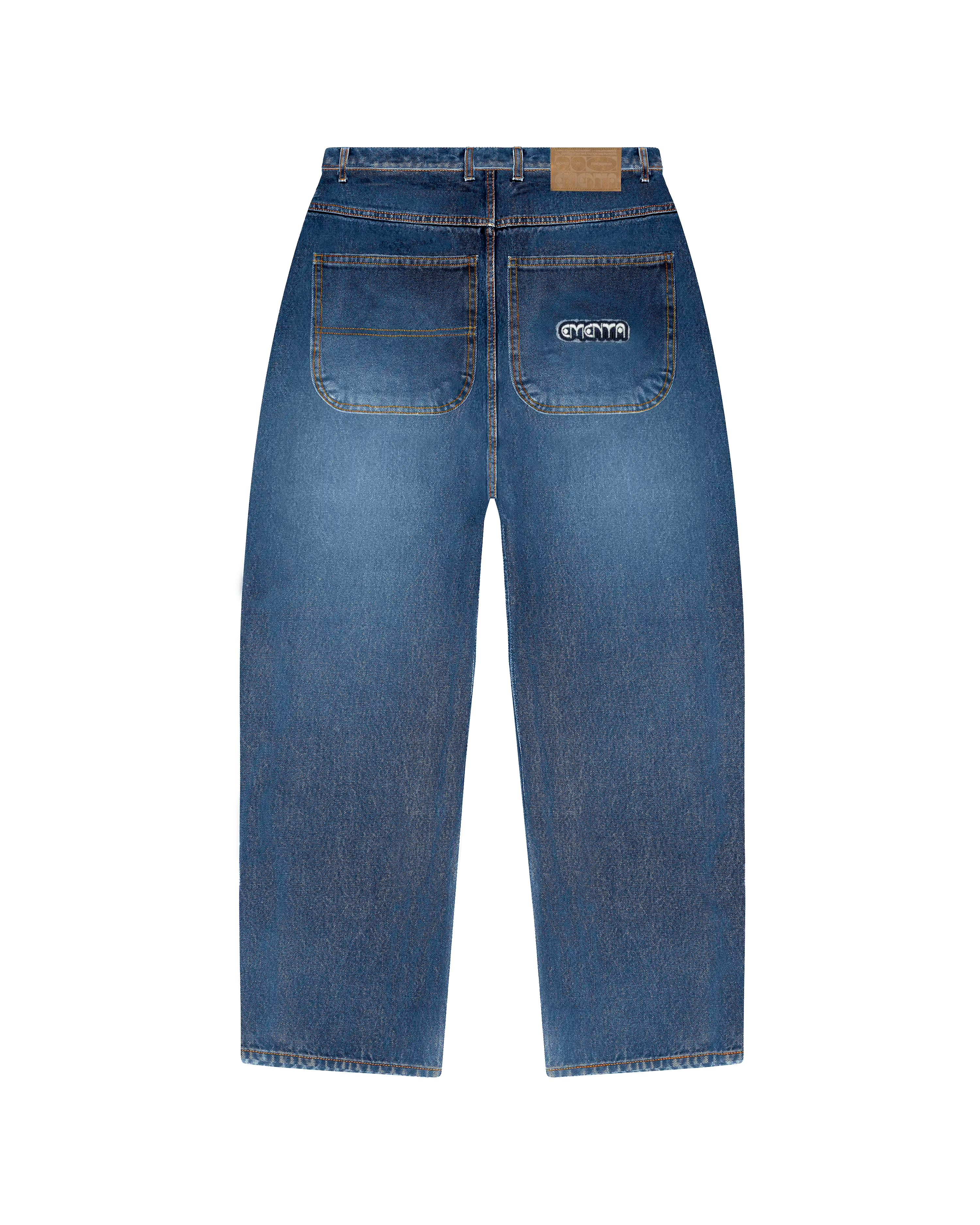 100% heavyweight cotton denim for lasting durability and comfort
Jet blue base with subtle stone wash for a naturally faded look
Oversized, baggy fit with a relaxed leg for effortless movement
Signature Ementa “dots” logo embroidered on the back pocket with a raw, ripped-edge finish
Classic 5-pocket setup for everyday practicality
Finished with a custom Ementa-branded patch at the waistband
Made in Portugal with care
Unisex fit